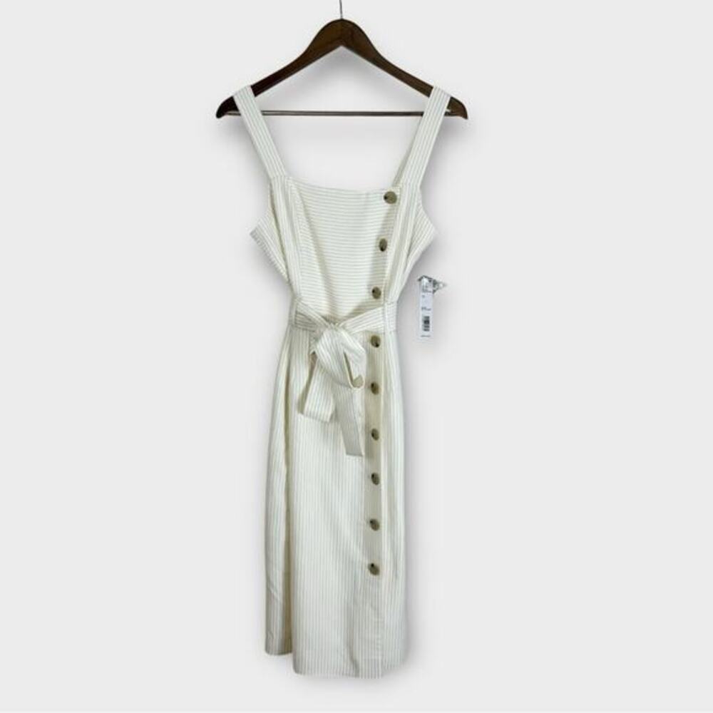 ANTONIO MELANI Cream Striped Dress